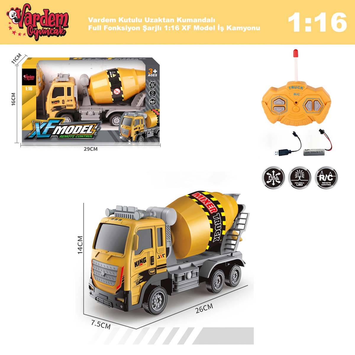 Uzaktan Kumandalı Şarjlı 1:16 XF Model İnşaat Kamyonu - 4 Model