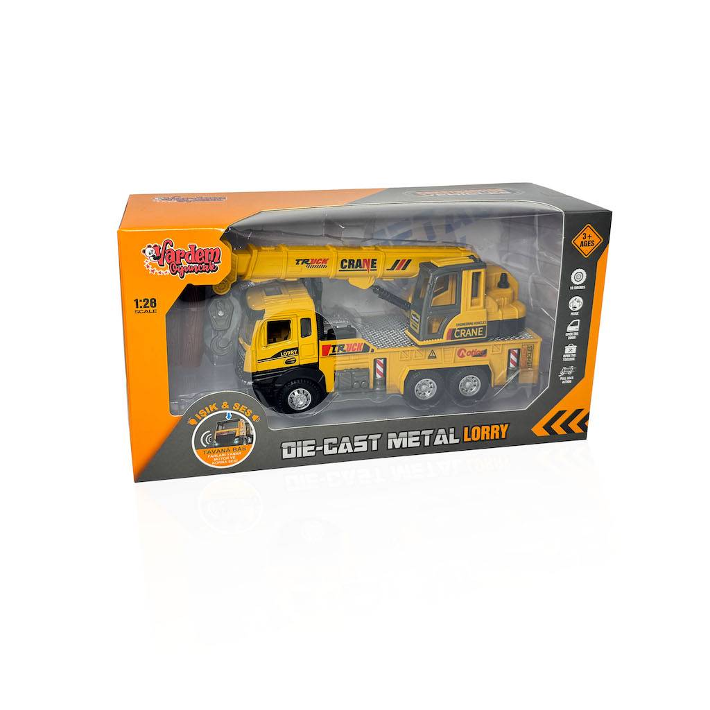 Çek Bırak Işıklı ve Sesli 1:28 2 Asorti Kamyon Kule Vinç