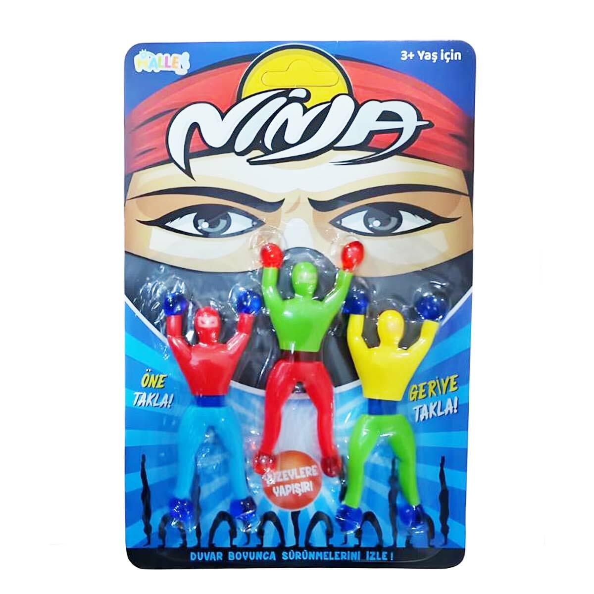 Yapışkan 3'lü Ninjalar Seti | Takla Atarak İnen Duvar Sürüngenleri | 3'lü Paket Avantajlı Aksiyon Figürleri