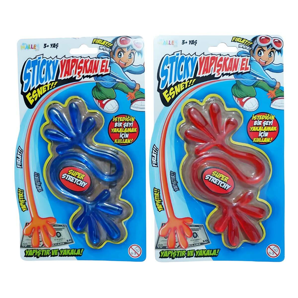 Yapışkan El | Süper Esnek Ve Yapışkan Fırlatma Oyuncağı | 2 Farklı Renk Seçenekli Eğlenceli Figür