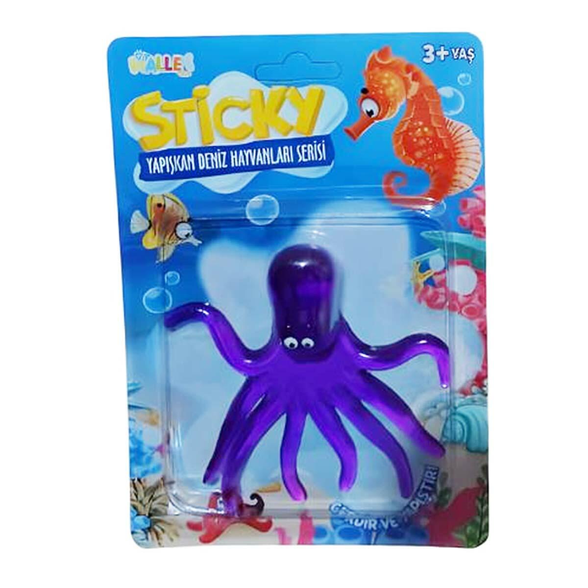 Yapışkan Esnek Ahtapot | Ultra Esnek Stres Oyuncağı | Yapışkan Duvar Sürüngeni Figür