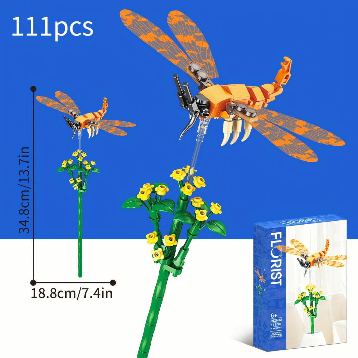 Yapraklar Üzerinde Altın Akrep Böceği 111 Parça Blok Seti | Dekoratif Doğa Serisi Yapım Oyuncağı | Hareketli Detaylı Estetik Blok Seti