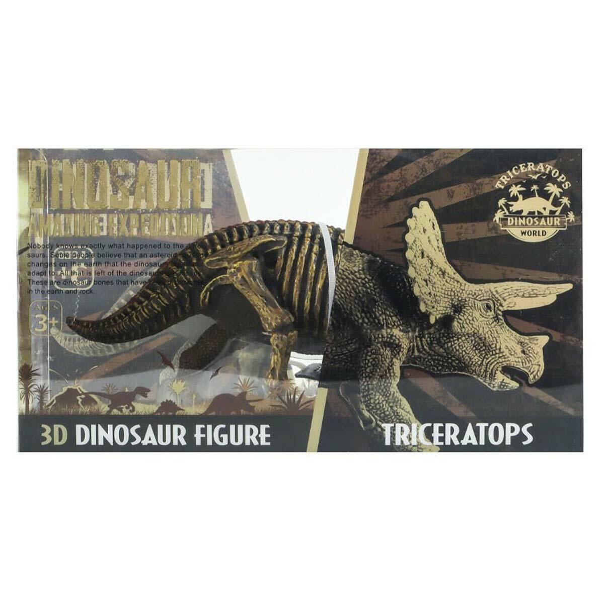 Yarı İskelet Triceratops Dinozor Seti | Eğitici Arkeoloji Ve Paleontoloji Oyuncağı | İskeletli Dinozor Figürü