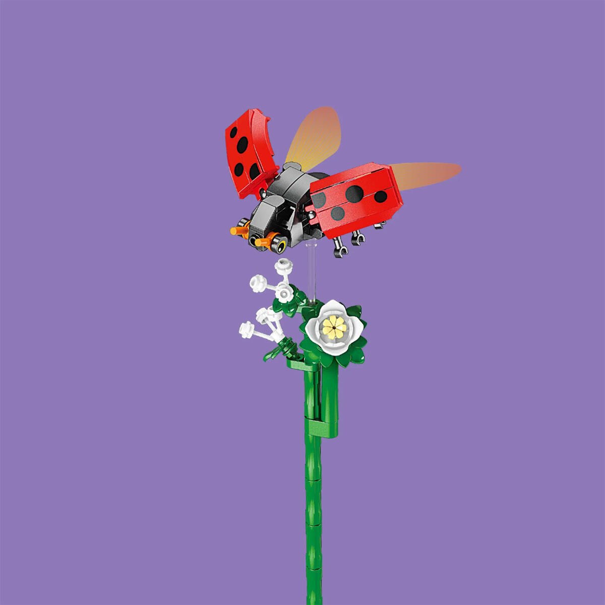 Yasemin Çiçeği ve Uğur Böceği 104 Parça Blok Seti | Gerçekçi Çiçek Tasarımı | Eğitici ve Dekoratif Yapım Oyuncağı