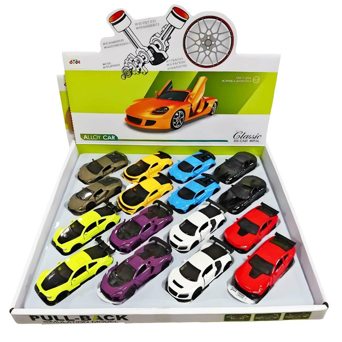 1:64 Üç Kapısı Açılır Yaylı Metal Çek-Bırak Spor Araba | 8 Farklı Renkli Koleksiyonluk Metal Araba