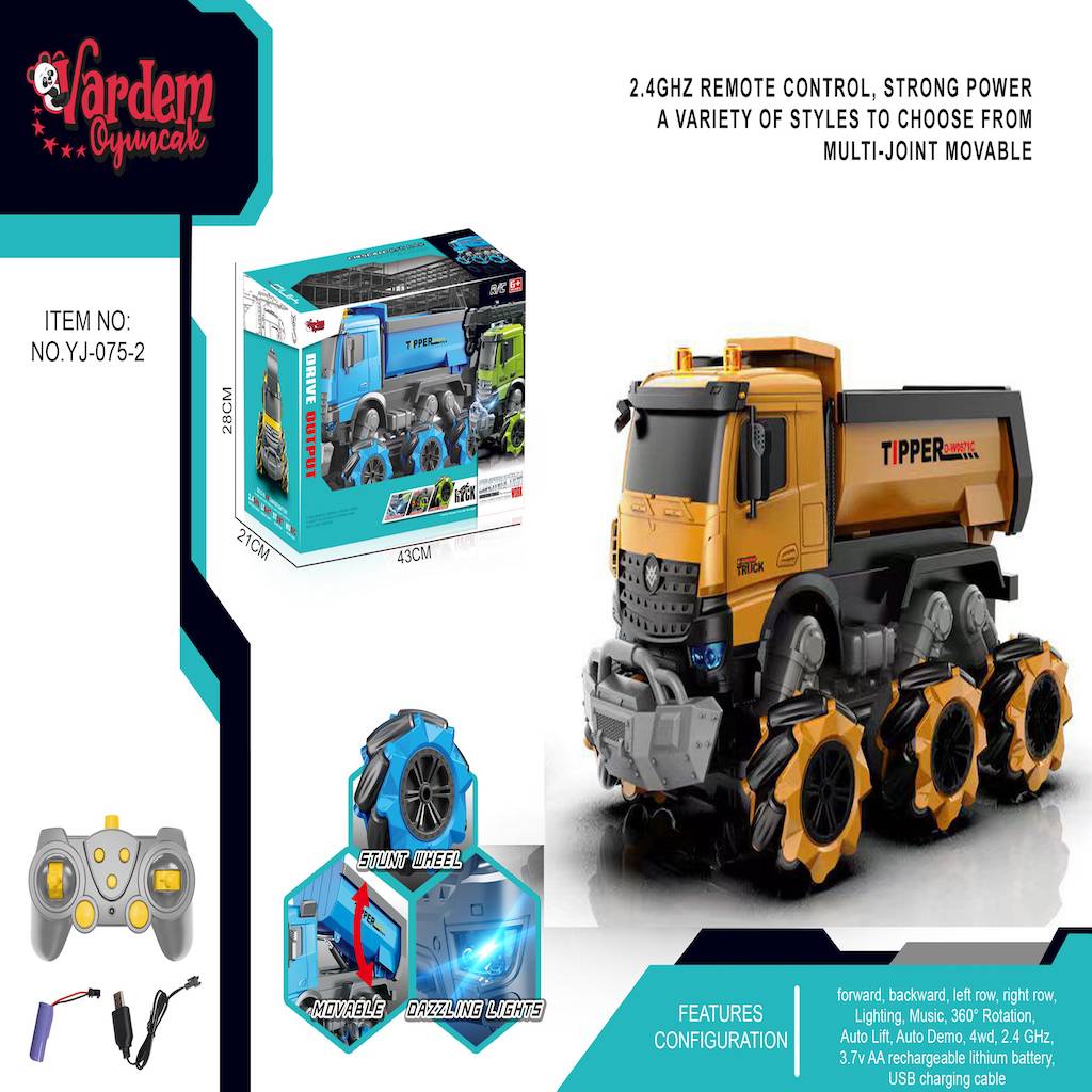 Uzaktan Kumandalı 1:14 Akrobat Damperli Kamyon