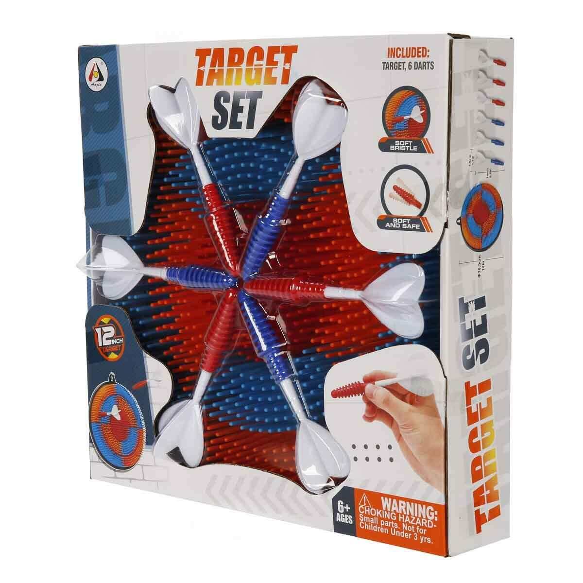 Yumuşak Uçlu Dart Oyun Seti | 30 cm Güvenli Hedef Tahtası | 6 Ok Dahil Ev Tipi Dart Seti