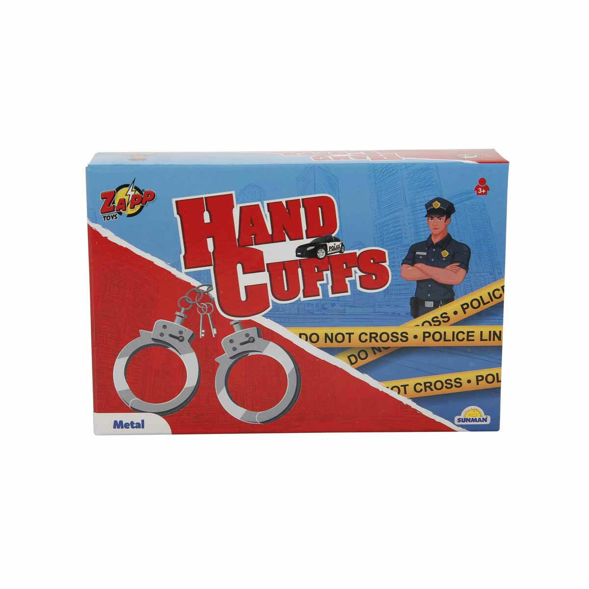 Zapp Toys Metal Kelepçe | Gerçekçi Metal Polis Kelepçesi | Çocuklar İçin Güvenli Rol Yapma ve Kostüm Aksesuarı | Anahtarlı ve Emniyet Kilitli Oyuncak