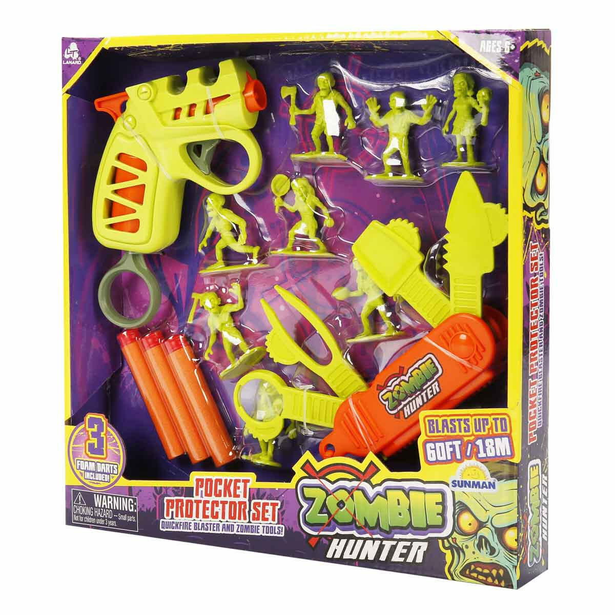 Zombi Avcısı Sünger Dart Atan Silah Oyun Seti | 8 Zombi Figürlü Hedef Seti | 18 Metre Menzilli Hayatta Kalma Kiti