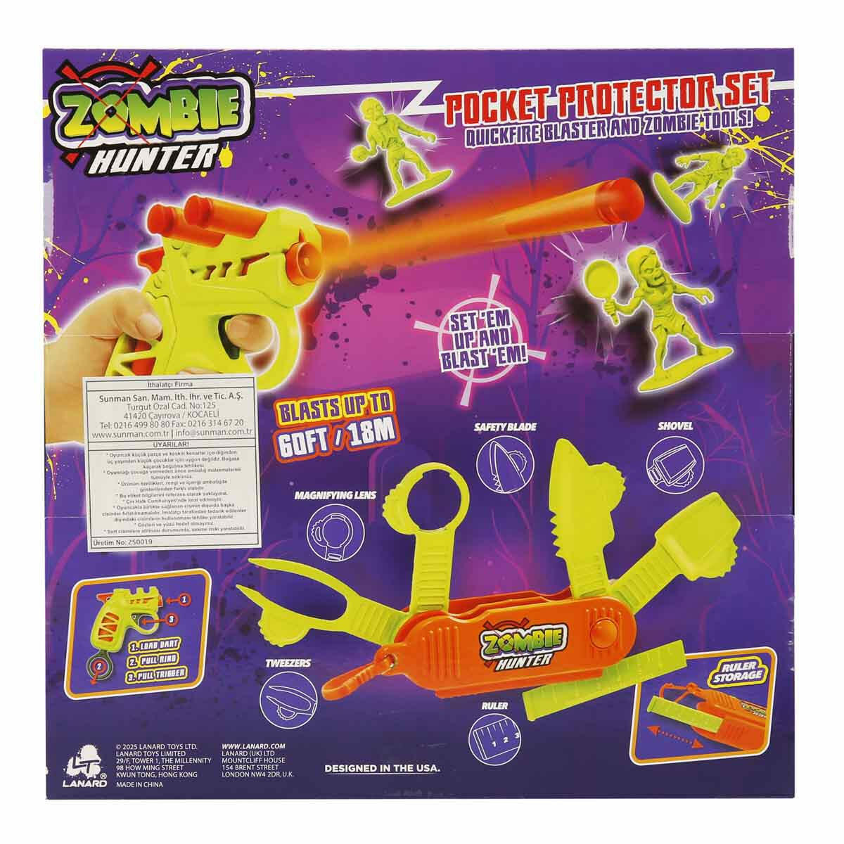 Zombi Avcısı Sünger Dart Atan Silah Oyun Seti | 8 Zombi Figürlü Hedef Seti | 18 Metre Menzilli Hayatta Kalma Kiti