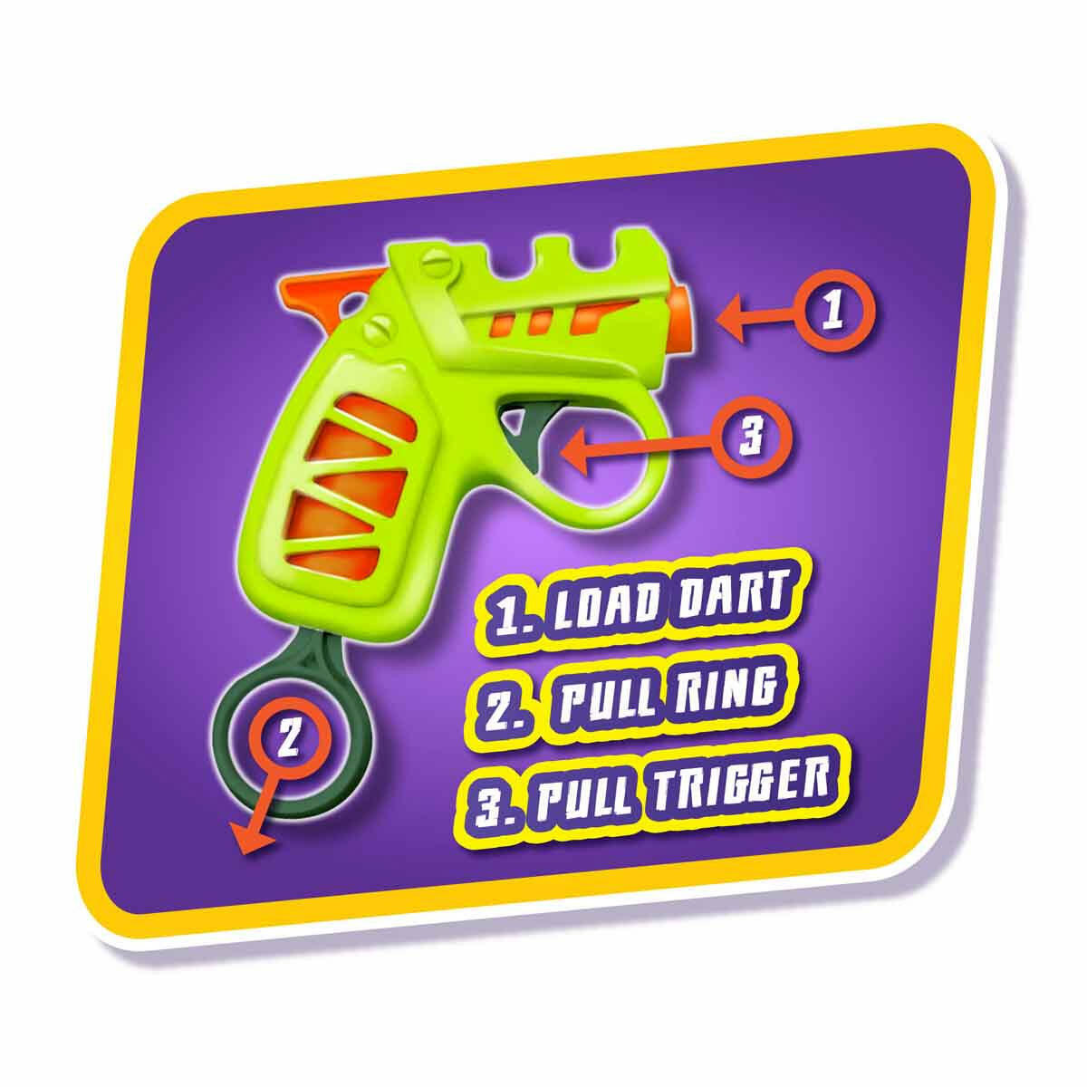 Zombi Avcısı Sünger Dart Atan Silah Oyun Seti | 8 Zombi Figürlü Hedef Seti | 18 Metre Menzilli Hayatta Kalma Kiti