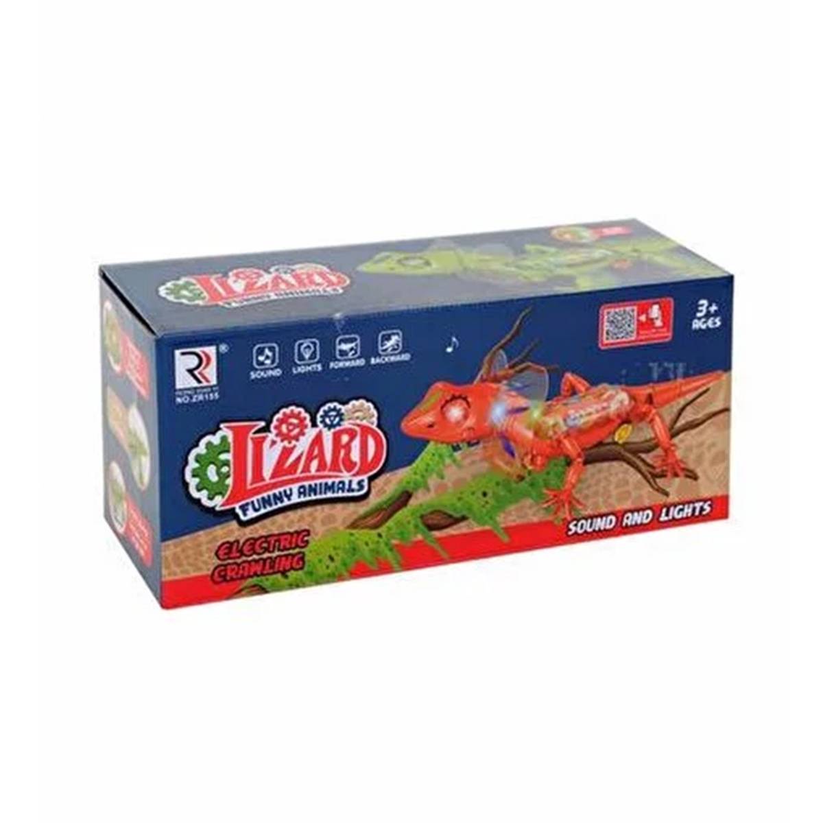 Pilli Işıklı Çılgın Kertenkele Robot